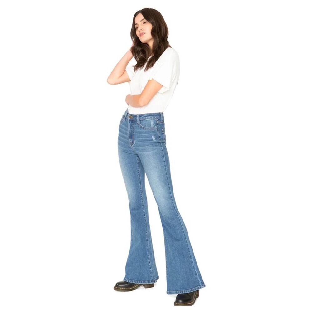 Free People Blue Flare & Wide Leg Jeans Sandarine Rose NWT